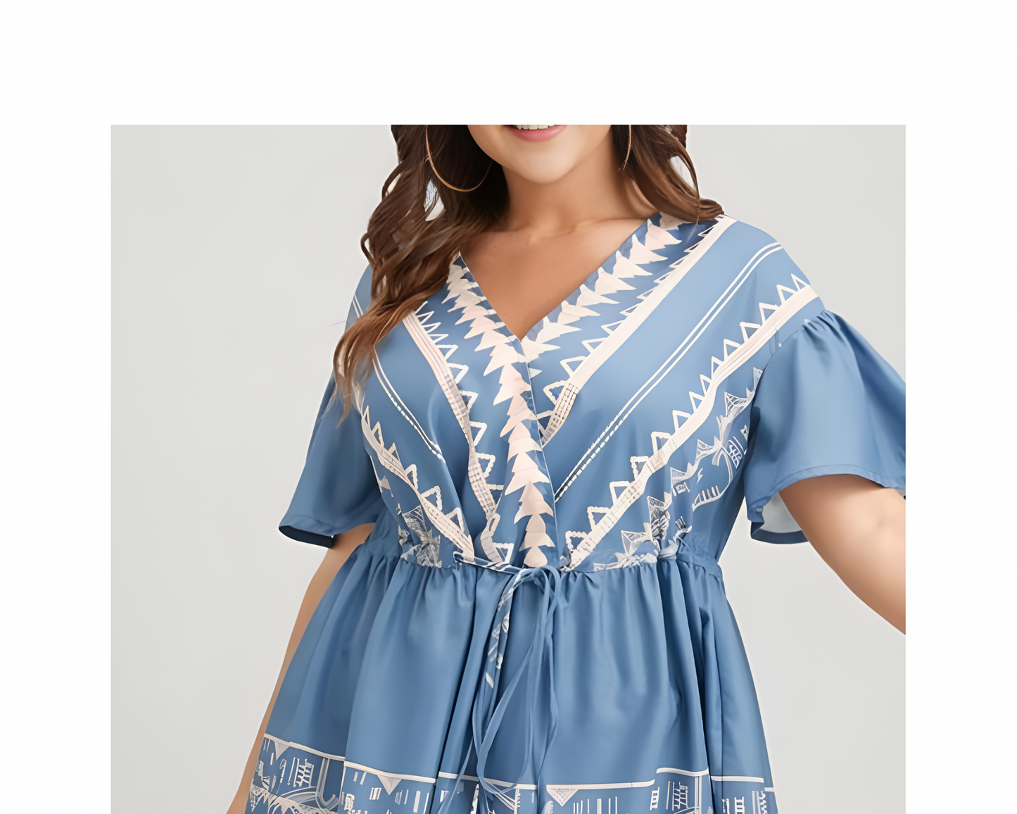 Printed Rayon V Neck Kurti