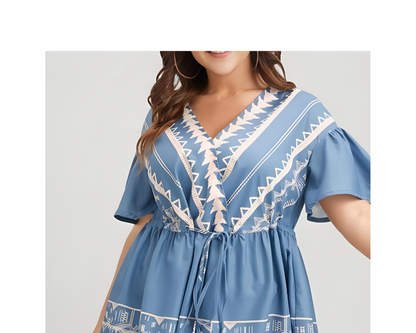 Printed Rayon V Neck Kurti