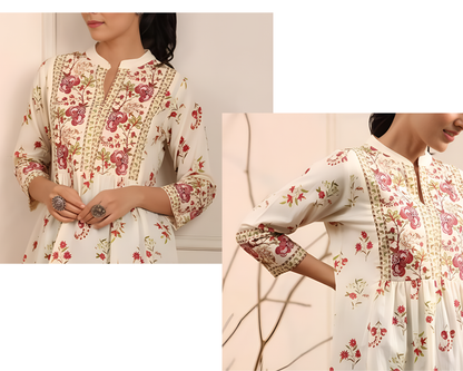 Jaipuri Floral Empire Top