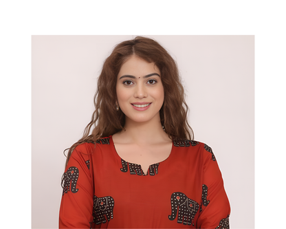 Elephant Print Red Kurti