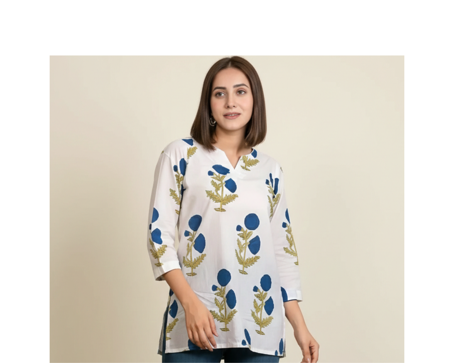 Women Printed Pure Cotton Short Kurti