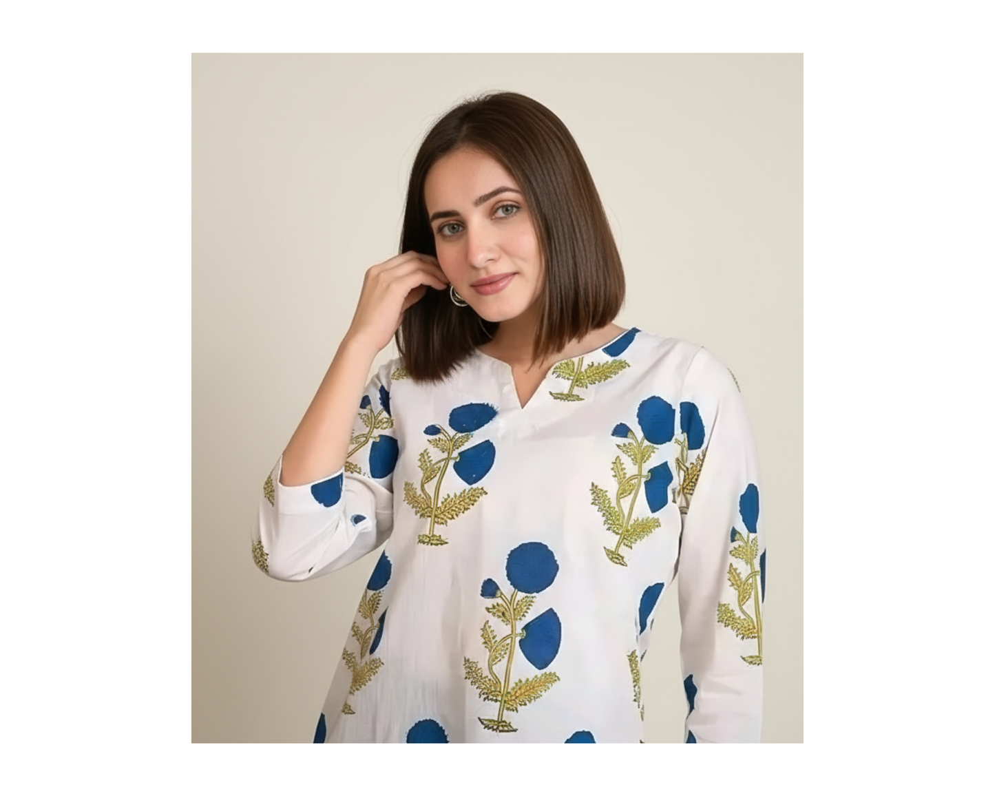 Women Printed Pure Cotton Short Kurti