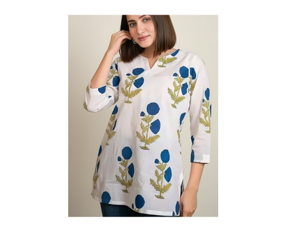 Women Printed Pure Cotton Short Kurti