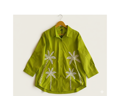 Trendy Rayon Embroidery Shirt for Women & Girls