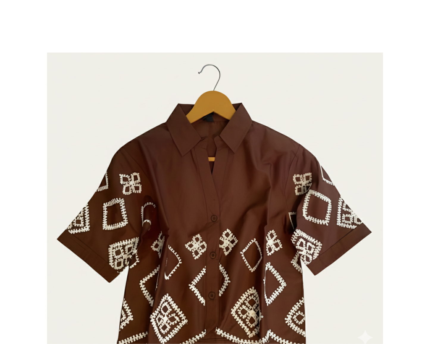 Embroidered Button-Down Shirt for Women