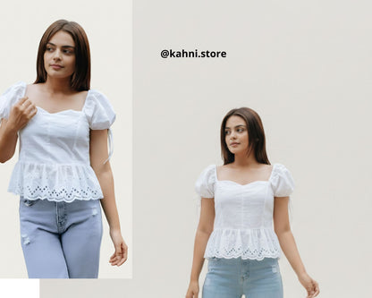 Women’s Stylish Sleeveless Lace Crop Top | Trendy Cotton Blend Casual Wear